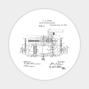 Splint Cutting Machine Vintage Retro Patent Hand Drawing Funny Novelty Gift Magnet